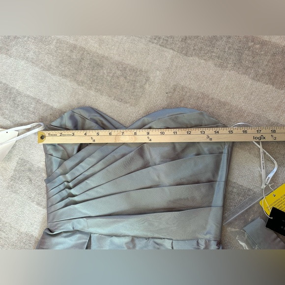 Alfred Sung Womens Draped Bodice Short Bridesmaid Dress D538 Atlantis NWT - Picture 9 of 11